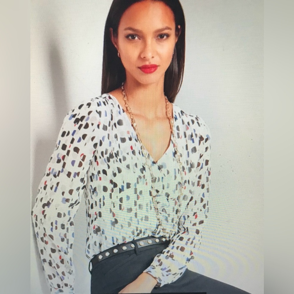 White House Black Market Abstract Print Blouse | Excellent Condition